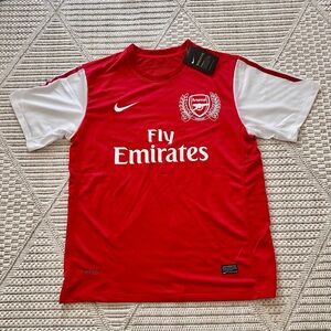 Nike Red & White Arsenal Fly Emirates Soccer Jersey